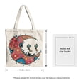 thumbnail image 5 of Stylish Canvas Tote Bag with Intricate Floral Design Accents Perfect for Shopping Travel & Parties, 5 of 6