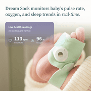 Owlet Dream Sock – Smart Wearable Baby Monitor | Tracks Oxygen & Pulse Rate | Live Health Alerts, Sleep Insights & App Integration - Mint