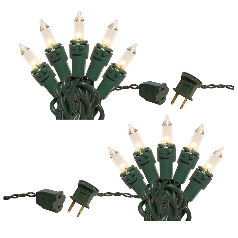 Electric Mini String Lights with 100 Set of 2 (Clear)