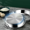 thumbnail image 3 of 1PC Home Kitchen Stainless Steel Plate Simple Baking Cake Food Plate with Ear, 3 of 9