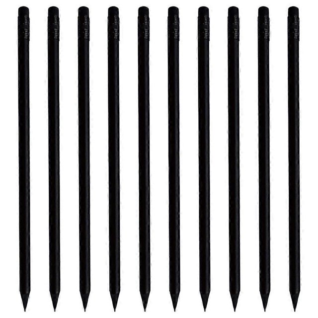 10 Pcs Convenient Black Pencils with Erasers Erasable Drawing Pencils for School and Office Supplies Portable Sketch Pencils for Artists