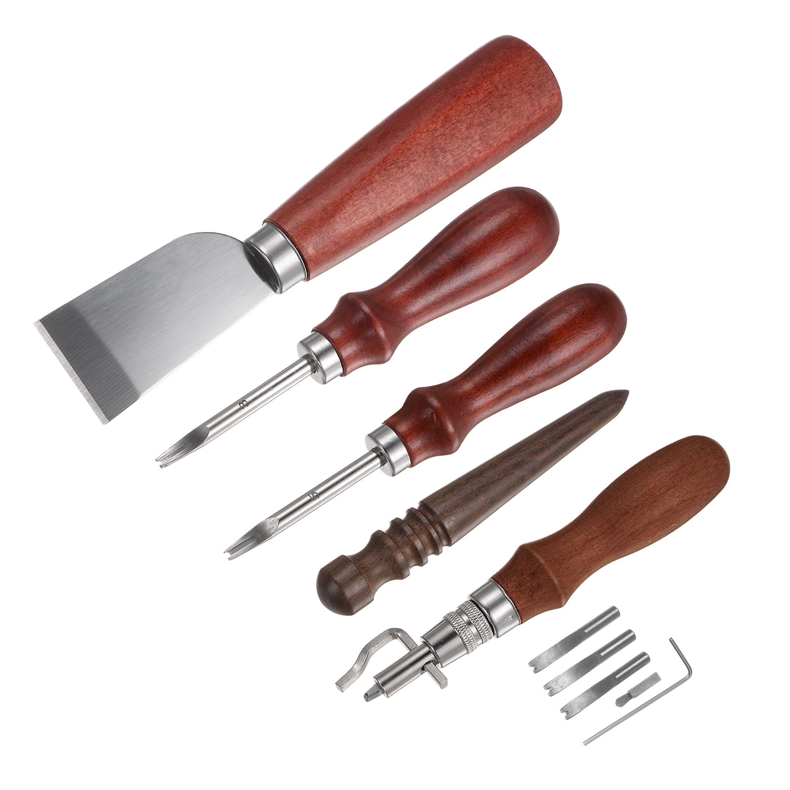 Uxcell Leather Knife Set, Edge Bevelers Cutting Knife Groover Burnisher Tool for Craft
