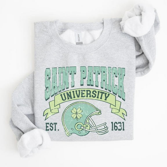 St Patrick University, Vintage, College, Ireland, Football, St Patrick's Day Sweatshirt, Women's