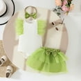 thumbnail image 2 of Gubotare Girl Clothes Set Girls Tulle Skirt Set Two Piece Ruffle Sleeve T-Shirt Tutu Dress Summer Birthday Party Outfit 0 3 6 9 12 18 24 Months (Green,Size 9-12 Months), 2 of 9