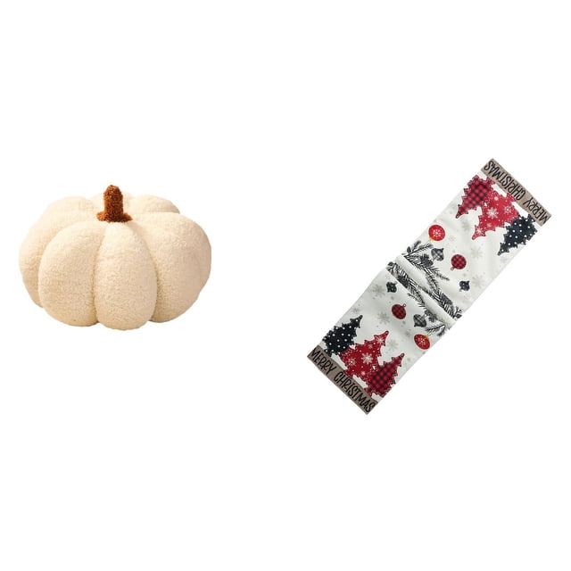 Almohadas De Calabaza De Halloween, Cojín De Sofá De Felpa Relleno Para Cama, Dormitorio, Decoración De Habitación, Camino De Mesa Navideño, Bufanda De Tocador, Mantel De árbol De Navidad