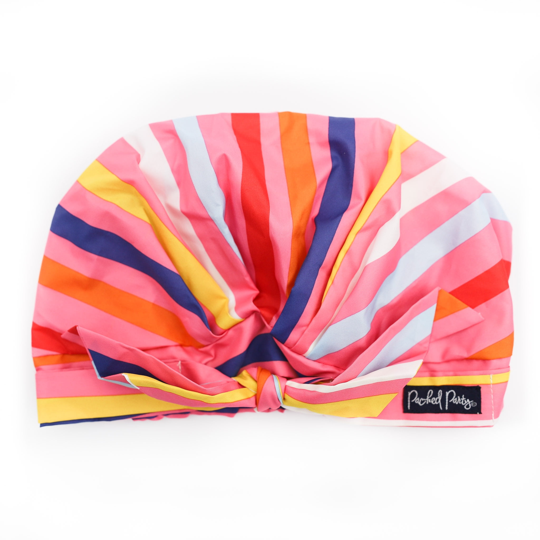 Packed Party Stripe Here Stripe Now Adjustable and Reusable Water-proof Shower Cap