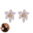 thumbnail image 5 of SmartBy 1 Pair Stud Earrings Retro Style Colorful Enamel Flower Shape Ear Studs Shiny Personalized Earrings Jewelry Gift, 5 of 7