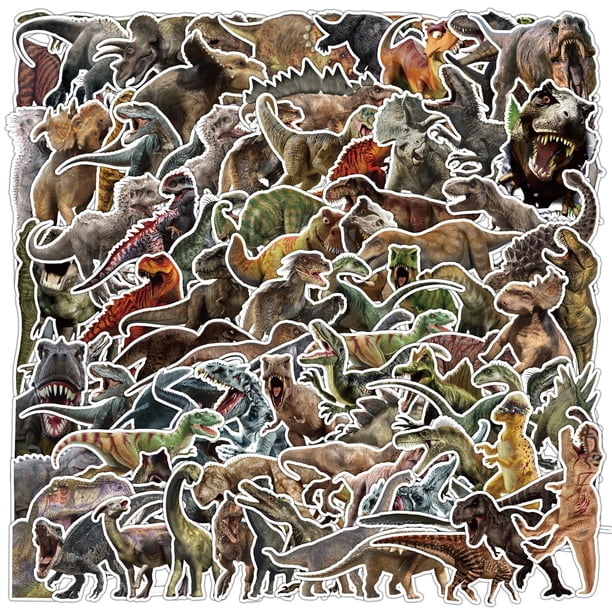 Calcomanía impermeable con forma de dinosaurio con diseño de grafiti, 100 unidades/lote