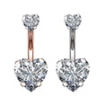 thumbnail image 1 of EeaseCA 2pcs Belly Button Ring Heart Shape Belly Button Ring Creative Zircon Belly Button Buckle, 1 of 8