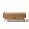 thumbnail image 6 of LuxenHome 47" Mid Century Modern Oak Coffee Table with Storage, Large Wooden Coffee Table for Living Room, 6 of 8