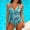 02#Light Blue, variant on Babysbule One-Piece Pleated Belly Swimsuit, Women's Plus Size