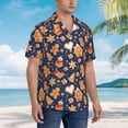 thumbnail image 3 of Fotbe Gingerbread Delights Camisa Hawaiana para Hombre Unisex – Camisa Casual de Verano con Botones de Manga Corta de Algodón y Lino,X-Large, 3 of 7