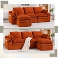 thumbnail image 6 of CARZZI 103" Cloud Modular Sectional Couches for Living Room, Modern L Shaped Boneless Sofa Couch with Ottoman & 2 Lumbar Pillows, Comfy Corduroy Deep Seat 3 Seater Sofa (Pink) | No Assembly Needed, 6 of 8