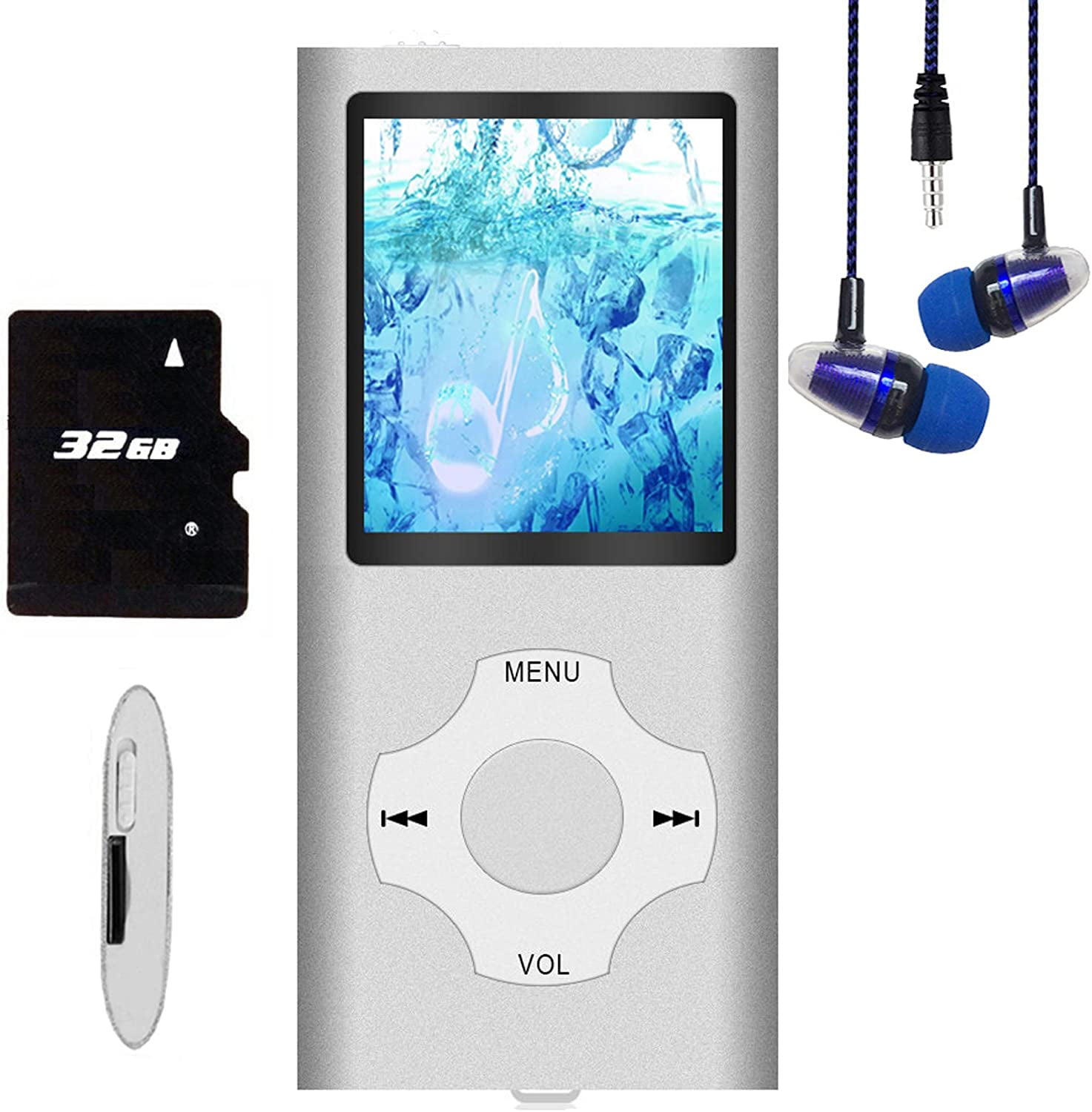 Voice Record Hotechs MP3 Music Player with 32GB Memory SD Card Slim Classic Digital LCD 1.82 Screen Mini USB Port with FM Radio MP4 Player MP3 Player 