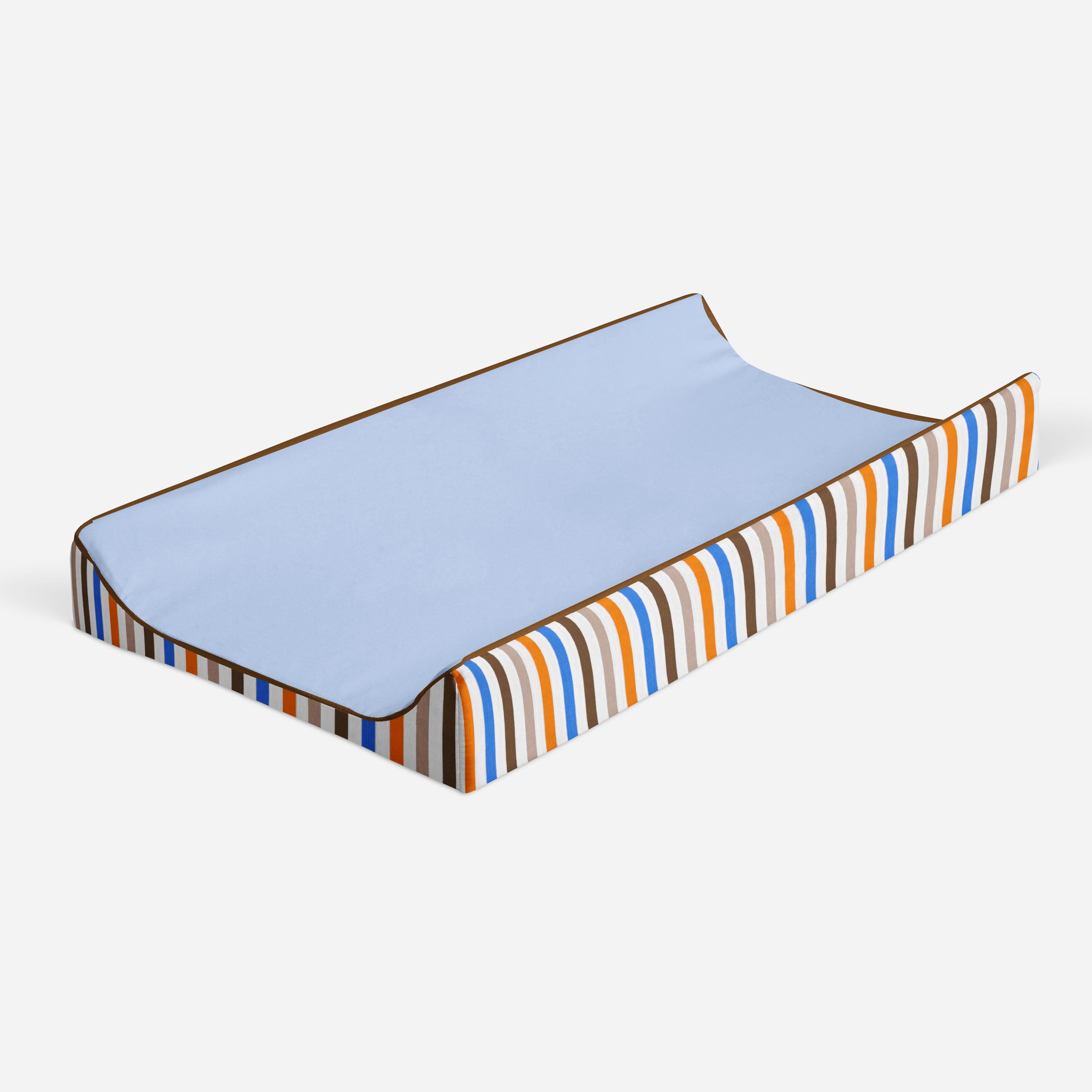 Mod Sports Blue/Orange/Brown Boys Quilted Changing Pad Cover