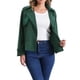 thumbnail image 1 of Abrigo Trench Chic Inspire para mujer, chaqueta corta de solapa con doble botonadura, color verde, 1 of 5