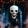 thumbnail image 6 of Halloween Savings Halloween Plastic Skull Decor Statue 2 Styles LED Glowing Red Eyes No Light Skeleton Head Figurine Spooky Tabletop Ornament for Home Gothic Decor Halloween Decor Indoor Outdoor, 6 of 8