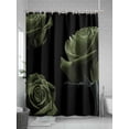 thumbnail image 5 of Fsddascl Sage Green Rose Shower Curtain Set - Long 72" x 84" Washable Bathtub Curtain with 12 Hooks, Vintage Abstract Garden Flower Floral Black Waterproof Fabric Stall Shower Curtains for Bathroom, 5 of 6