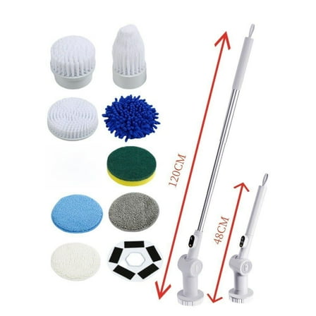 Electric Spin Scrubber, 2025 Upgraded Cordless Cleaning Brush with 8 Replace