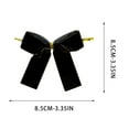 thumbnail image 3 of YIKA 12pc Velvet Christmas Tree Bow Decoration Wreath Bow Decoration Christmas Decorations Christmas Decorations Indoor Black, 3 of 6