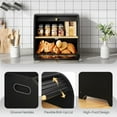 thumbnail image 4 of Bread Box, Bamboo Bread Box for Kitchen Countertop, 2 Tier Roll-Top Bread Bin, Food Storage Box, Large Capacity Keeper, Wooden Storage Cabinet, for Kitchen, Dining Room,, 4 of 9