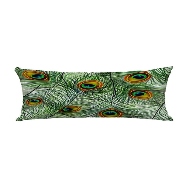 ABPHQTO Beautiful Peacock Feathers Body Pillow Covers Pillow Case