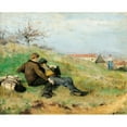 thumbnail image 3 of Émile Friant 14x12 Black Modern Framed Museum Art Print Titled - Mathias Schif and Camille Martin Sitting in the Countryyside, 3 of 5