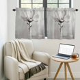 thumbnail image 2 of White Floral 2 Panel Kitchen Curtains for Small Windows, Modern Simple Flowers Petals Pastoral Bathroom Tier Curtain, Short Window Treatment for Bedroom/Living Room 55"x36", 2 of 8