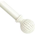 thumbnail image 1 of Boenley 5/8" single Curtain Rod with Balle Finials (Weathered White, 84"-120"), 1 of 7