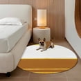 thumbnail image 2 of Modern Brown Gold Round Area Rug 4Ft Washable Circle Rugs for Bedroom Dining Room, Minimalist Geometric Yellow Striped Non-Slip Carpet Floor Mats Indoor Outdoor Carpet Runner Aesthetic Home Decor, 2 of 8