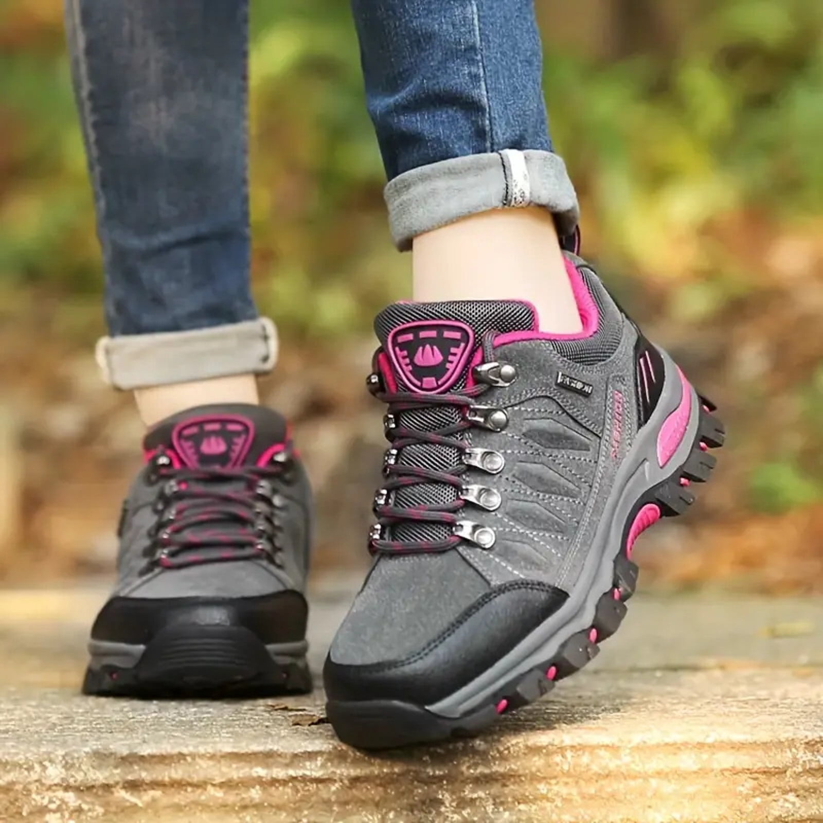 Dakaela Women's Hiking Boots Waterproof Non Slip Walking Shoes Comfortable Outdoor Backpacking Sneakers