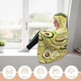 thumbnail image 6 of Avocados Fruit Wearable Hooded Blanket Fleece Throw Blanket Cloak Wrap for Adults Winter, 6 of 6
