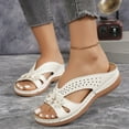 thumbnail image 7 of CHICVOMEY Women's Casual Comfort Wedge Sandals Orthopedic Arch Support Slides with Flowers Fashion Dressy Shoes Summer Outdoor Wear, 7 of 7