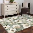 thumbnail image 3 of 3'x5' Area Rugs, Sage Green Spring Floral Indoor Outdoor Area Rug for Living Room Bedroom, Summer Botanical Flowers Washable Bathroom Rugs Kitchen Floor Carpet Mats Home Decor Aesthetic, 3 of 8