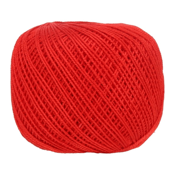 164 Yards Size 3 Red Pearl Cotton Crochet Thread Lace Weight Yarn Tatting Thread for Crocheting Knitting Embroidery Sewing