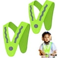 thumbnail image 2 of Baby Safety Vest High-visibility Yellow Reflective Personal Safety Vest Children's High Visibility Vest Children Waistcoat Vest (Green), 2 of 7