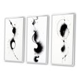 thumbnail image 3 of Designart "Monochromatic Symphony Subtle Ink IV" Abstract Painting Framed Wall Art Set Of 3 - Black Modern Frame Gallery Wall Set For Home Decor, 3 of 6