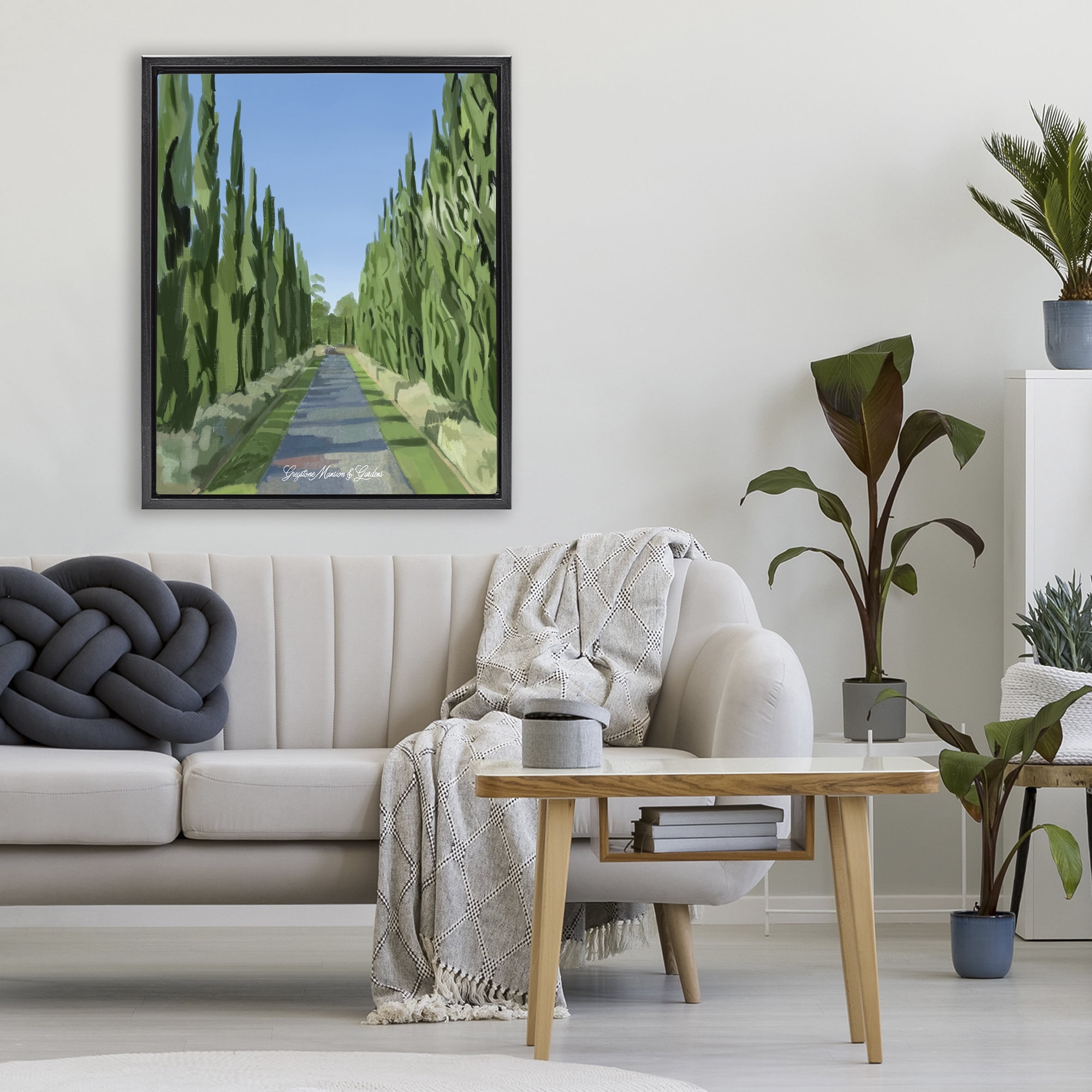 Stupell Industries Greystone Gardens Path Black Framed Floater Canvas Wall Art, design by Amelia Noyes