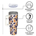 thumbnail image 4 of Leopard Print 40oz Tumbler– Stainless Steel Insulated Tumbler with Handle and Straw, Large Capacity Travel Cup for Hot & Cold Drinks, 4 of 6