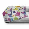 thumbnail image 3 of Geometric Soft Flannel Fleece Throw Blanket, Irregularly Aligned Rhombus and Triangle Funky Colorful Mosaic Tiles, Cozy Plush for Indoor and Outdoor Use, 70" x 90", Multicolor, by Ambesonne, 3 of 6
