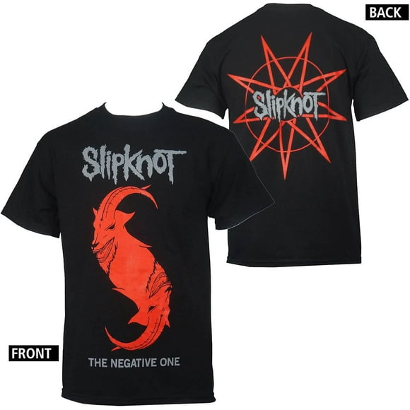 Slipknot Mens le Négatif un T-Shirt de Chèvre Graphique Noir