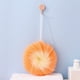 thumbnail image 5 of Esponja de baño con forma de flor de caracola, doble capa de malla, lufa | Exfoliante corporal suave con gancho para colgar | Limpieza suave de la piel para usar en la ducha y el baño en casa., 5 of 6