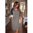 thumbnail image 3 of Oudiya Womens Nightgown Short Sleeve Night Dress Printed Sleepwear Soft Sleep Shirt S-3XL, 3 of 7