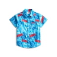 thumbnail image 4 of Jaws Boys Cotton Graphic Button Up Shirt with Short Sleeves, Sizes 4-18, 4 of 6