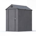 thumbnail image 7 of Patiowell 4'x6' Outdoor Storage Shed – Heavy-Duty Double-Wall Resin, Lockable Door with Window, Built-in Ventilation, Strong Floor, Quick DIY Assembly for Garden & Tool Storage, Dark Gray, 7 of 7
