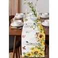 thumbnail image 2 of Table Runner 70 Inch Long - Spring Blossom Sunflower DaisyDecorative Table Scarf,Summer Garden Flower ButterflyDining Table Runners for Wedding Party Kitchen Dining Tables, 2 of 7