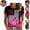 Black, variant on Mfakffe Breast Cancer Shirts for Women October Breast Cancer Awareness Casual Crew Neck Short Sleeve Tops with Pink Ribbon Print