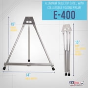 U.S. Art Supply 15 High Aluminum Tabletop Display Easel, Portable Artist Tripod Stand - Holds Canvas, Paintings, Books