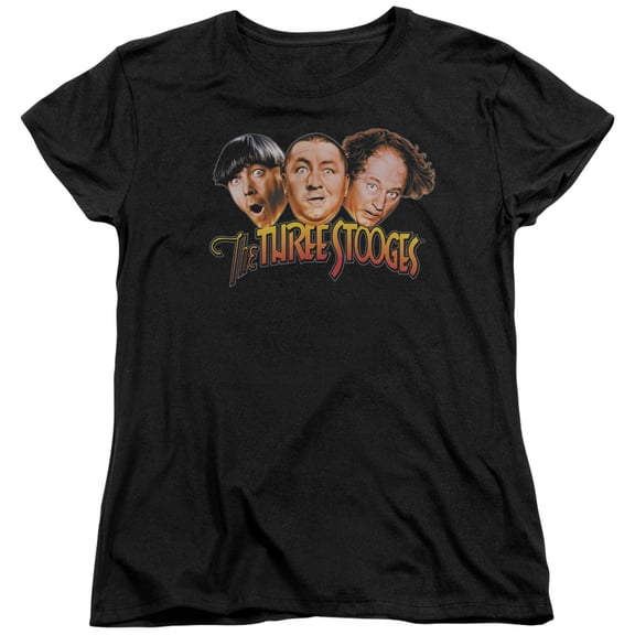 Three Stooges - Three Head Logo - Women's Short Sleeve Shirt - XX-Large