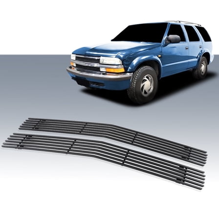 Billet Grille Insert Front Billet Grille Insert Stainless Steel 2pcs Fit for Chevy Blazer C/K Pickup Suburban Tahoe 1994-1999 (Not for S10 & C2500 Single Light)